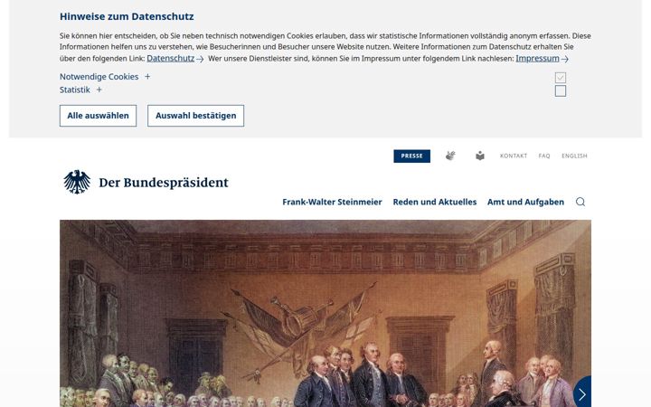 Screenshot of bundespraesident.de