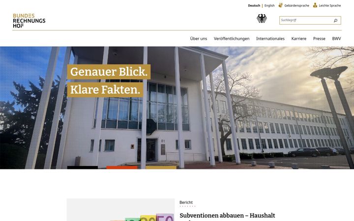 Screenshot of bundesrechnungshof.de