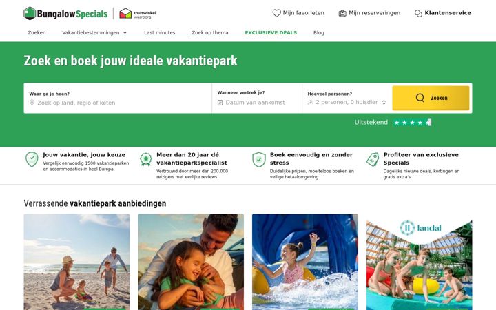 Screenshot of bungalowspecials.nl