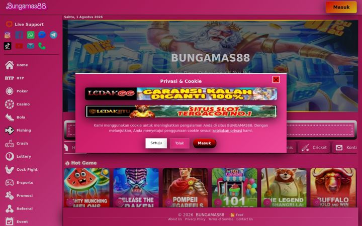 Kuvakaappaus sivustosta bungamas88.org