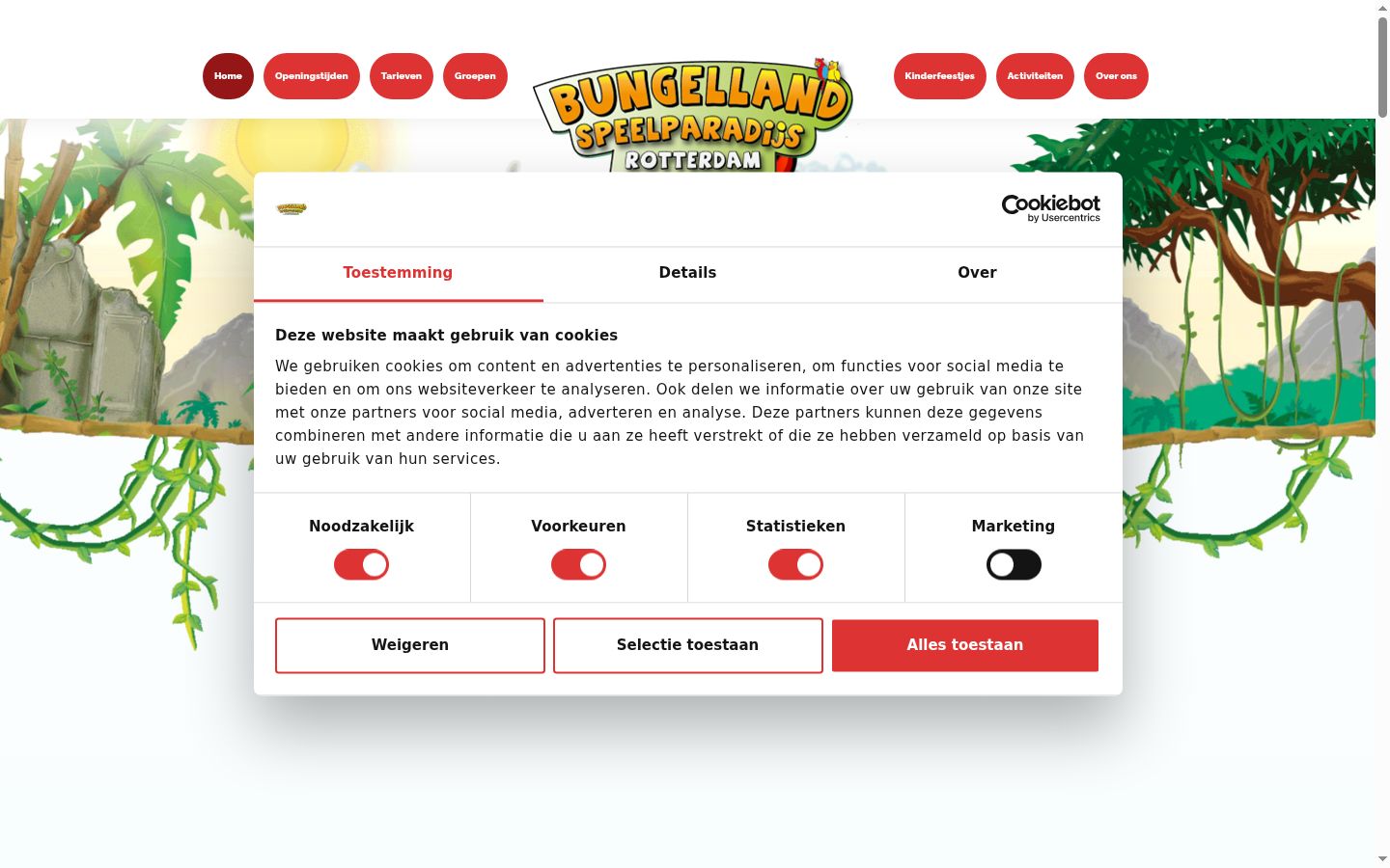 Skärmbild av samtyckesbannern som visades före någon interaktion
