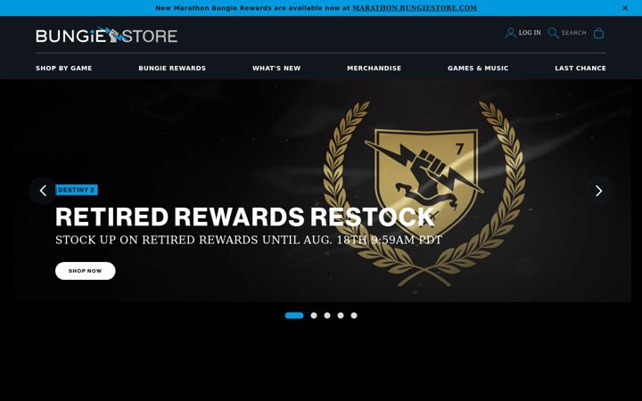 Screenshot of bungiestore.com