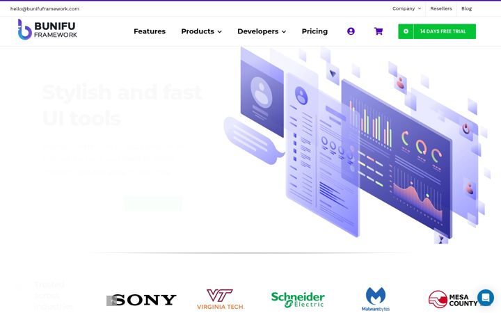 Screenshot of bunifuframework.com
