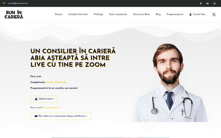 Screenshot of bunincariera.ro