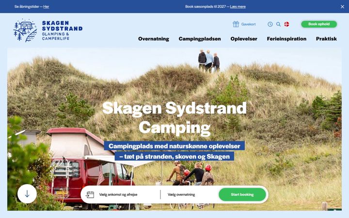Screenshot of bunkenstrandcamping.dk