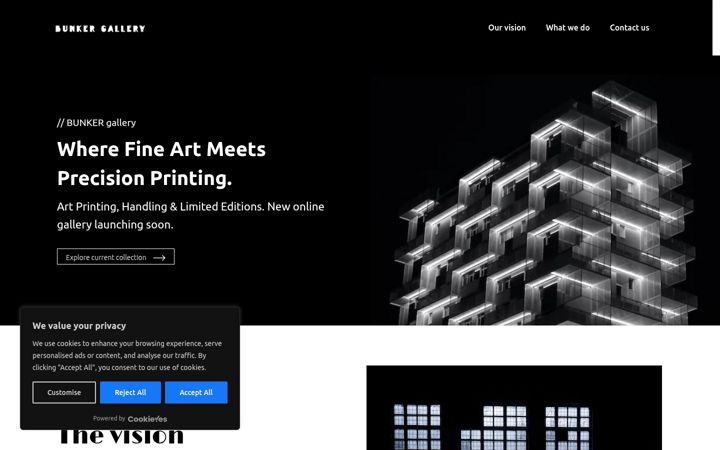 Screenshot of bunker.gallery