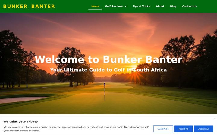 Screenshot of bunkerbanter.co.za