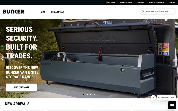 Screenshot of bunkerstorage.com