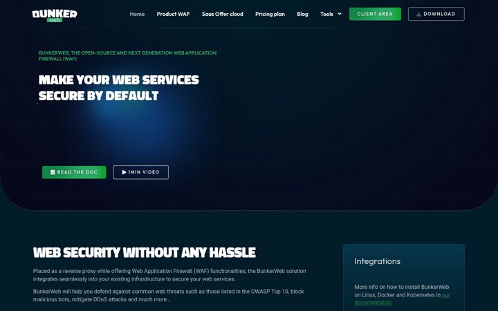 Screenshot of bunkerweb.io