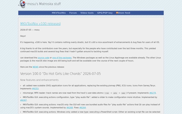 Screenshot of bunkus.org