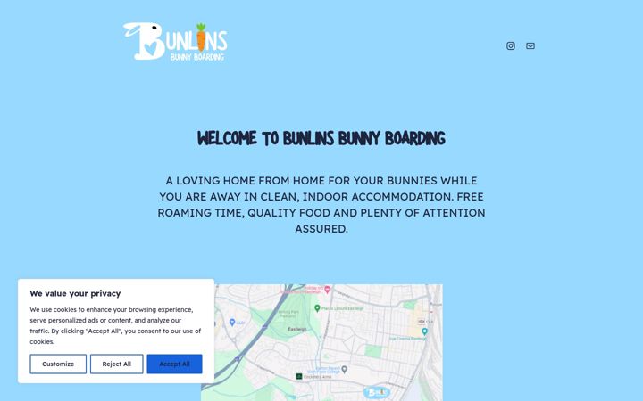 Screenshot of bunlinsbunnyboarding.co.uk