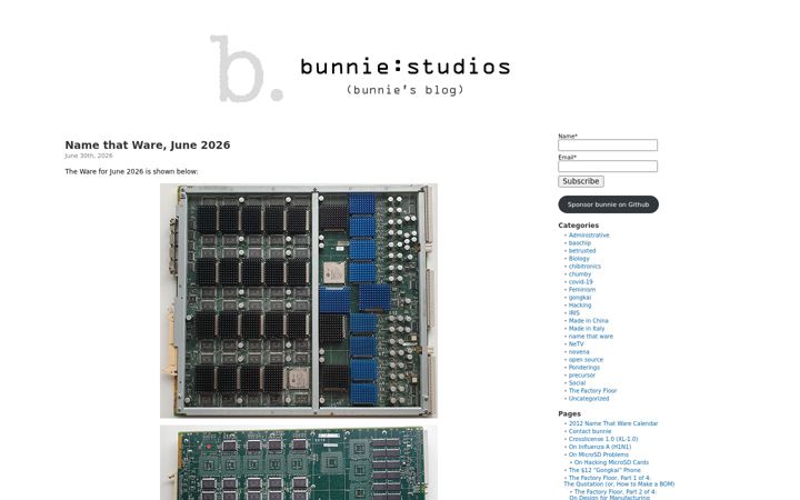 Screenshot of bunniestudios.com