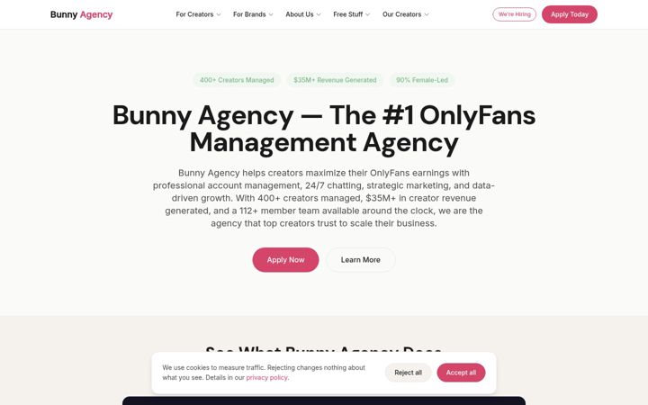 Screenshot of bunny-agency.com