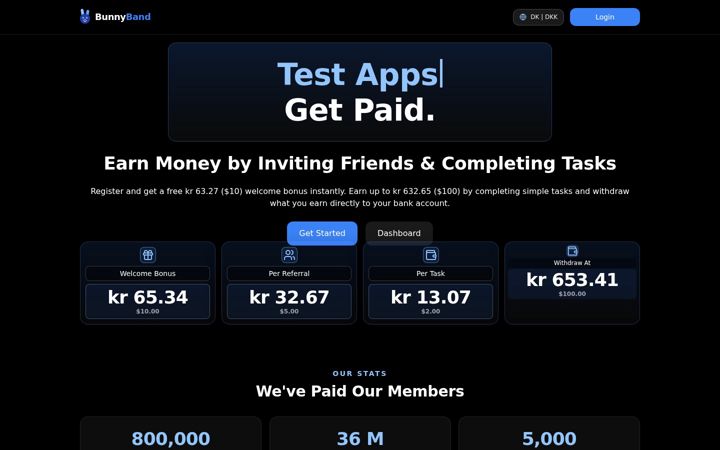 Screenshot ta' bunnyband.com