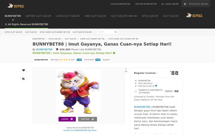 Screenshot of bunnybet88.org