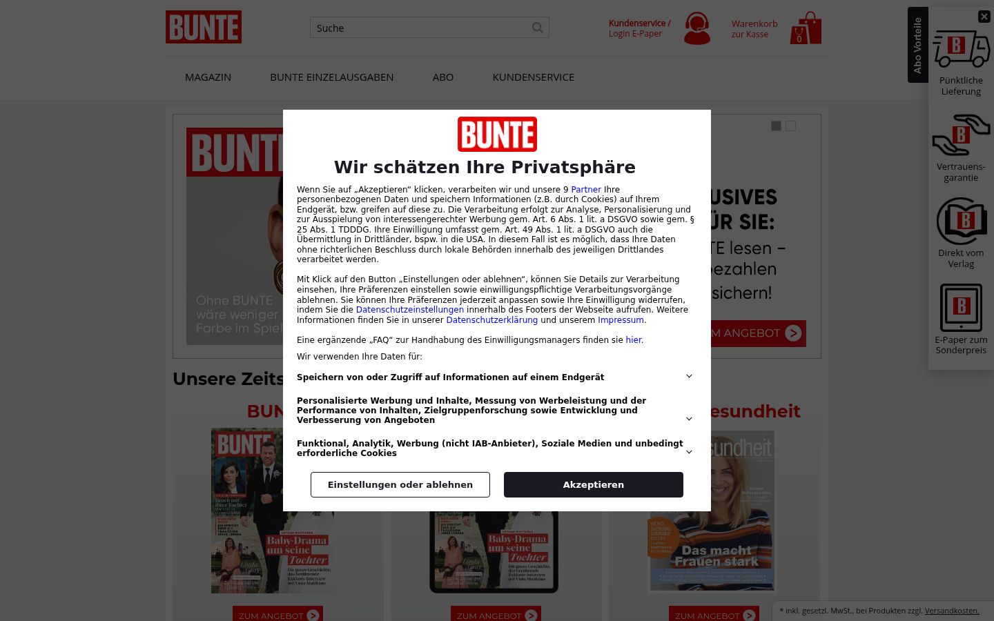 Zrzut ekranu banera zgody wyświetlanego przed jakąkolwiek interakcją