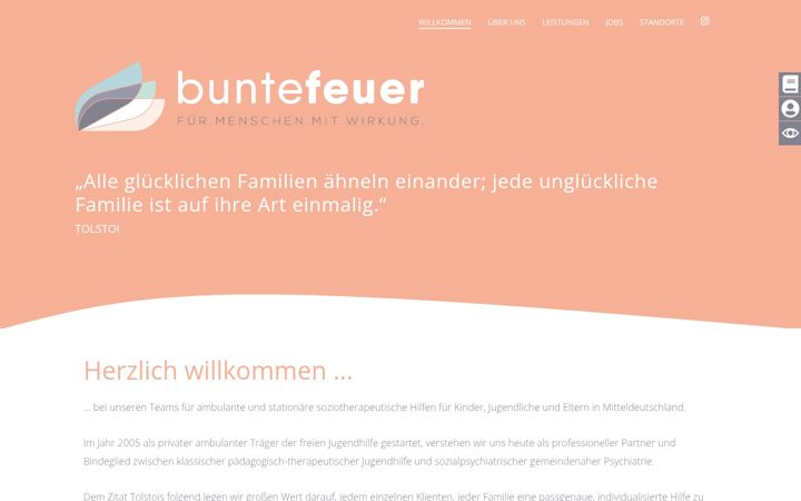 Ekraanipilt saidist buntefeuer.de