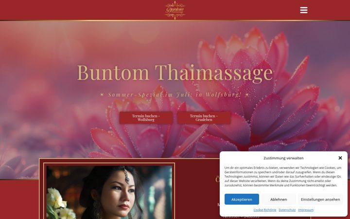 Capture d'écran de buntom-thaimassage.de