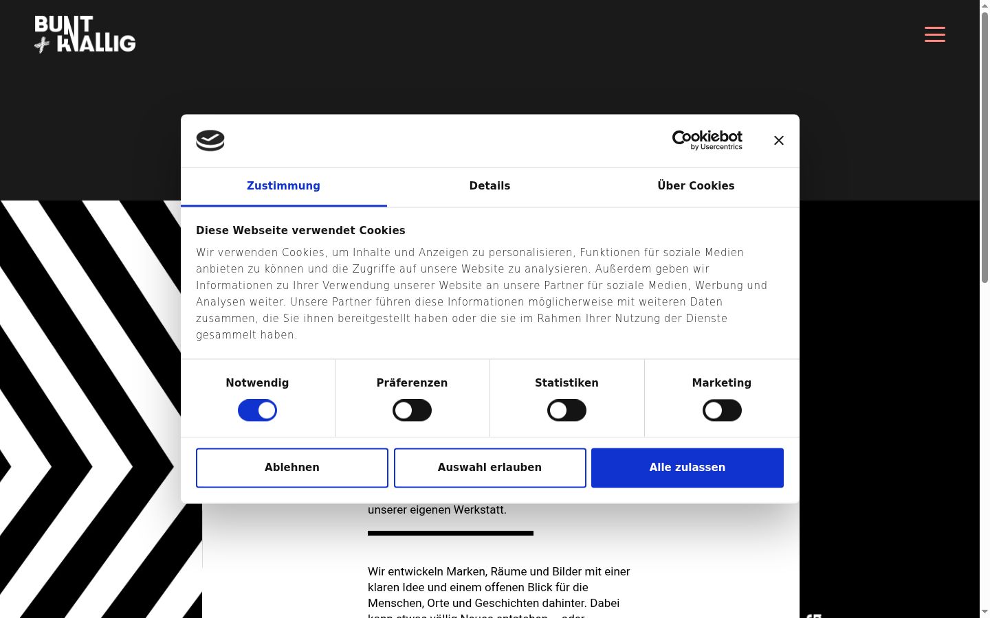 Capture d'écran de la bannière de consentement affichée avant toute interaction