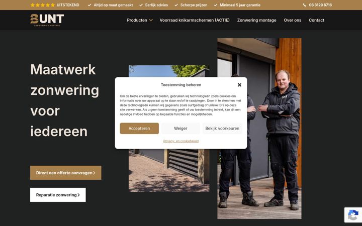 Posnetek zaslona buntzonwering.nl