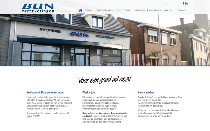 Screenshot of bunverzekeringen.nl
