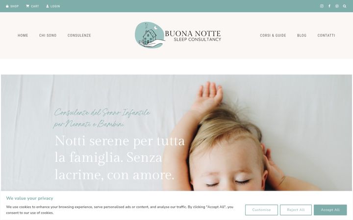Screenshot ta' buonanottesleep.com