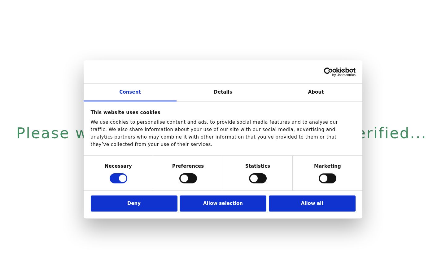 Screenshot of the consent banner shown before any interaction