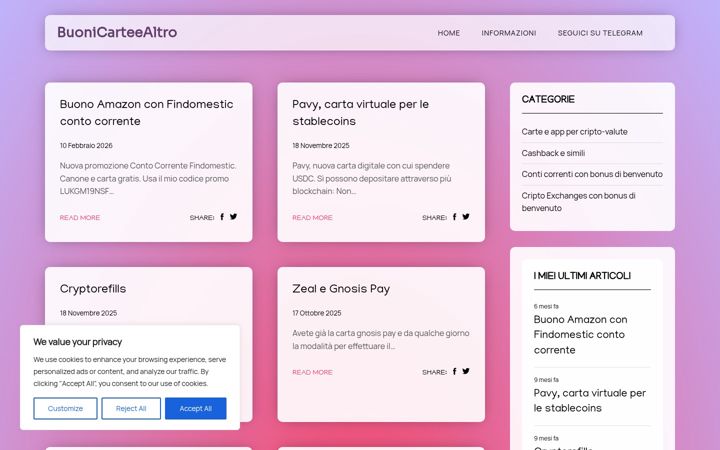 Screenshot of buonicarteealtro.altervista.org