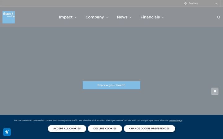 Zrzut ekranu bupa.com