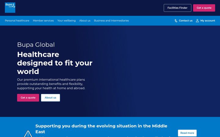 Screenshot of bupaglobal.com