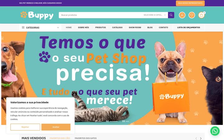 Snímek obrazovky buppypet.com.br