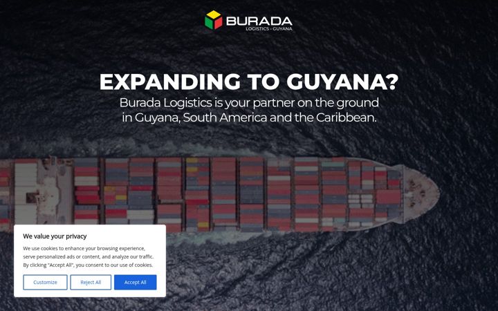 Screenshot of buradalogistics.com