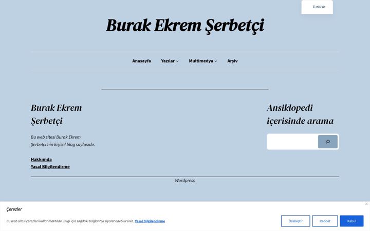 Captura de ecrã de burakekremserbetci.com.tr