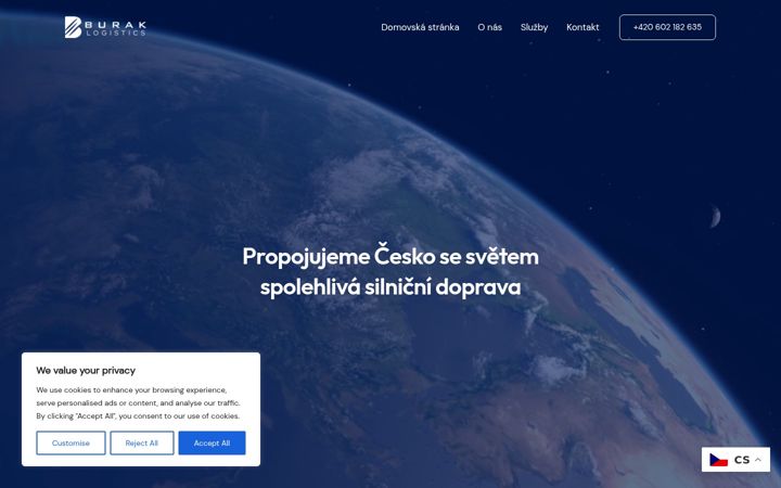 Екранна снимка на buraklogistics.cz