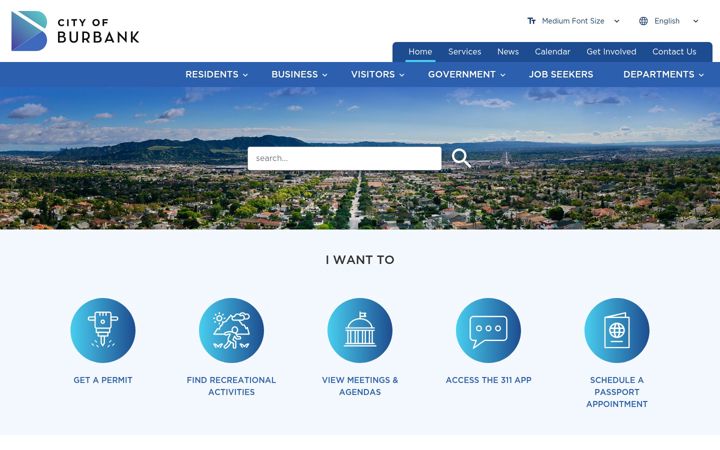 Zrzut ekranu burbankca.gov