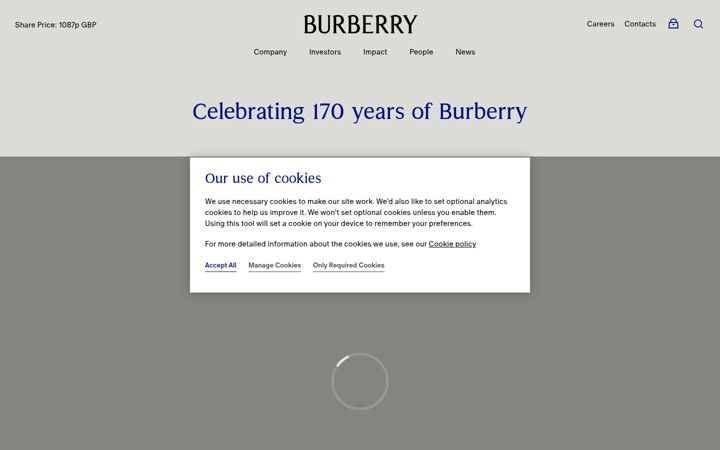 Screenshot of burberryplc.com