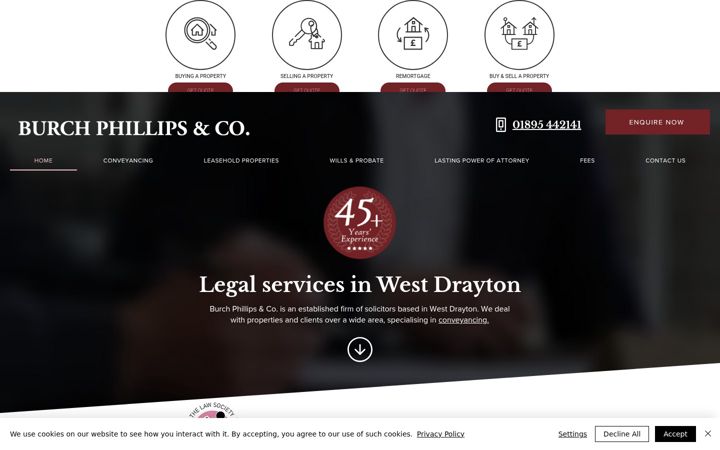 Screenshot of burchphillipssolicitors.co.uk