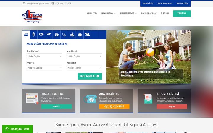 Screenshot of burcusigorta.com