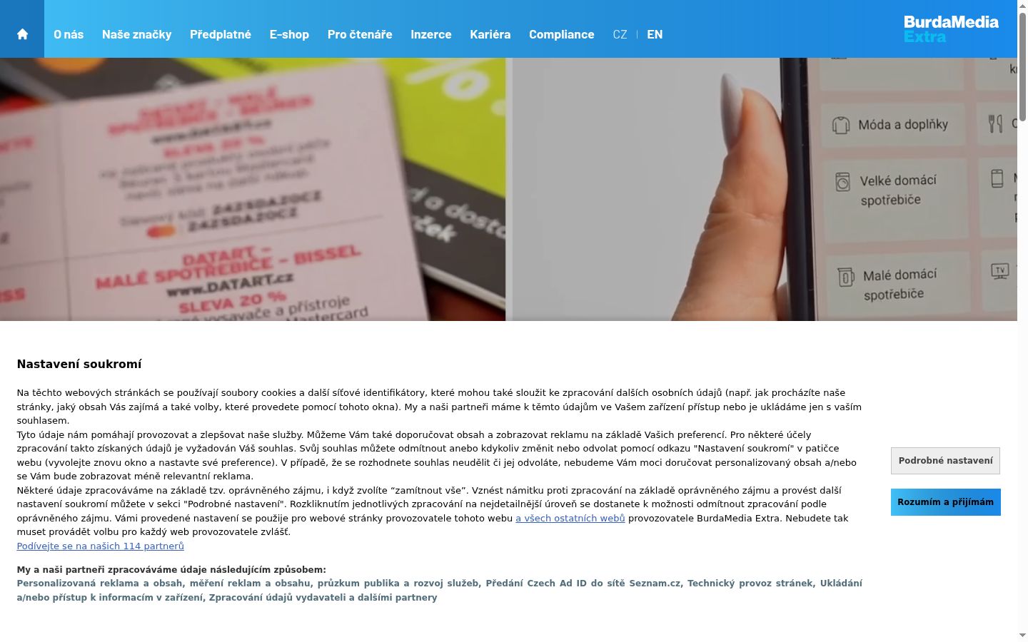 Screenshot of the consent banner shown before any interaction