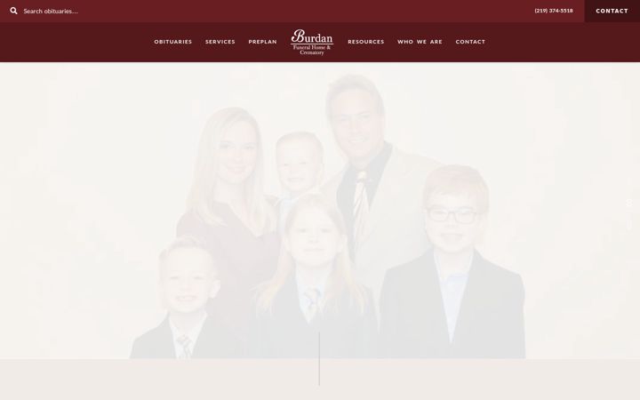 Screenshot of burdanfuneralhome.com