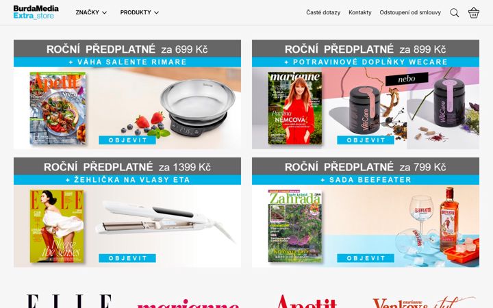 Screenshot of burdastore.cz