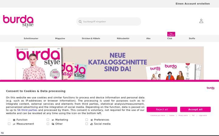 Screenshot von burdastyle.de