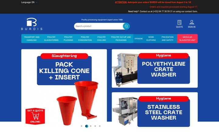 Screenshot of burdis-poultry.com