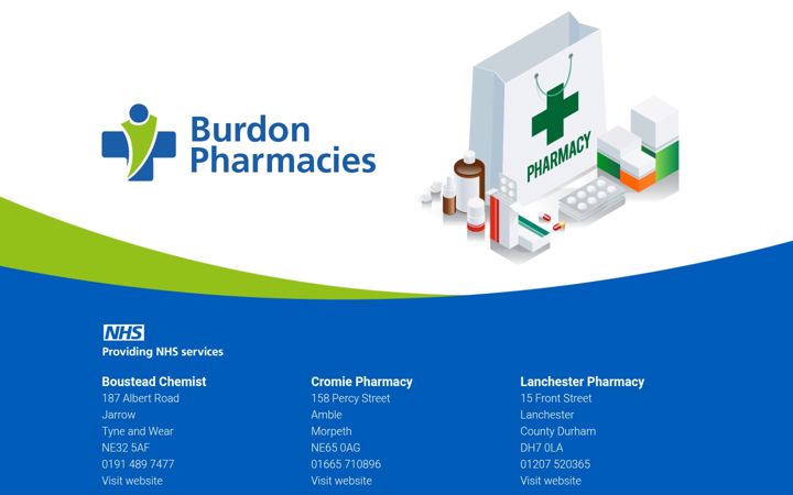 Screenshot of burdonpharmacies.co.uk