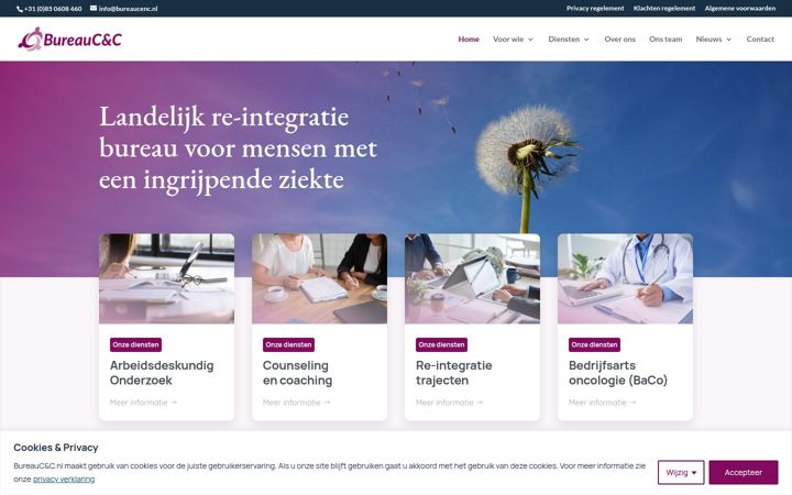 Snímek obrazovky bureaucenc.nl