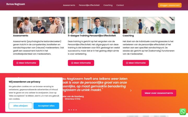 Screenshot von bureaunagtzaam.nl