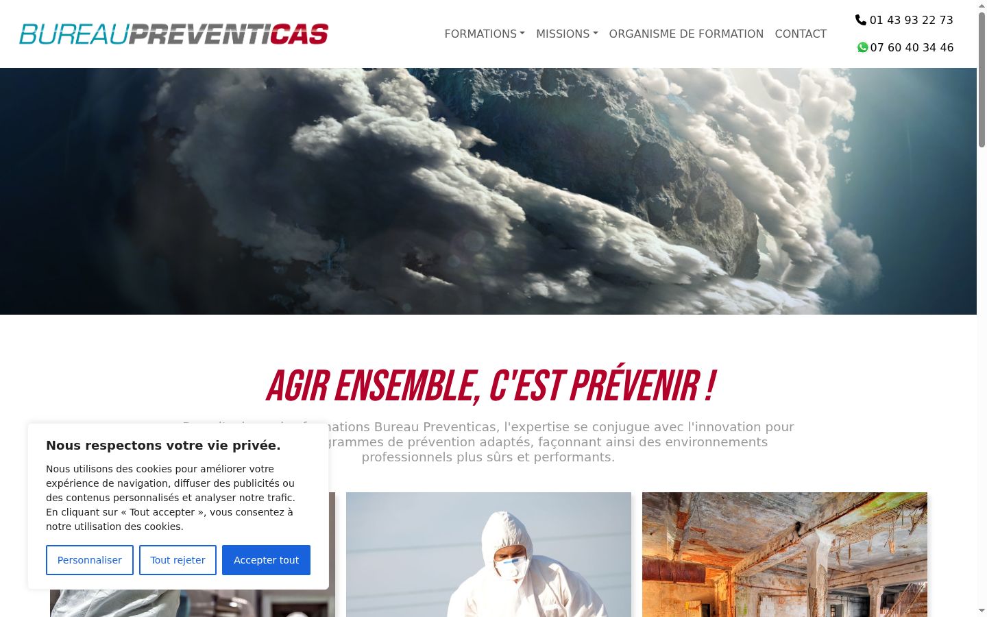 Screenshot del banner di consenso mostrato prima di qualsiasi interazione