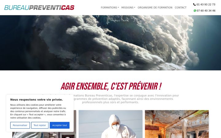 Screenshot of bureaupreventicas.fr