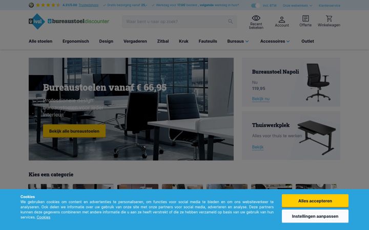 Екранна снимка на bureaustoeldiscounter.nl