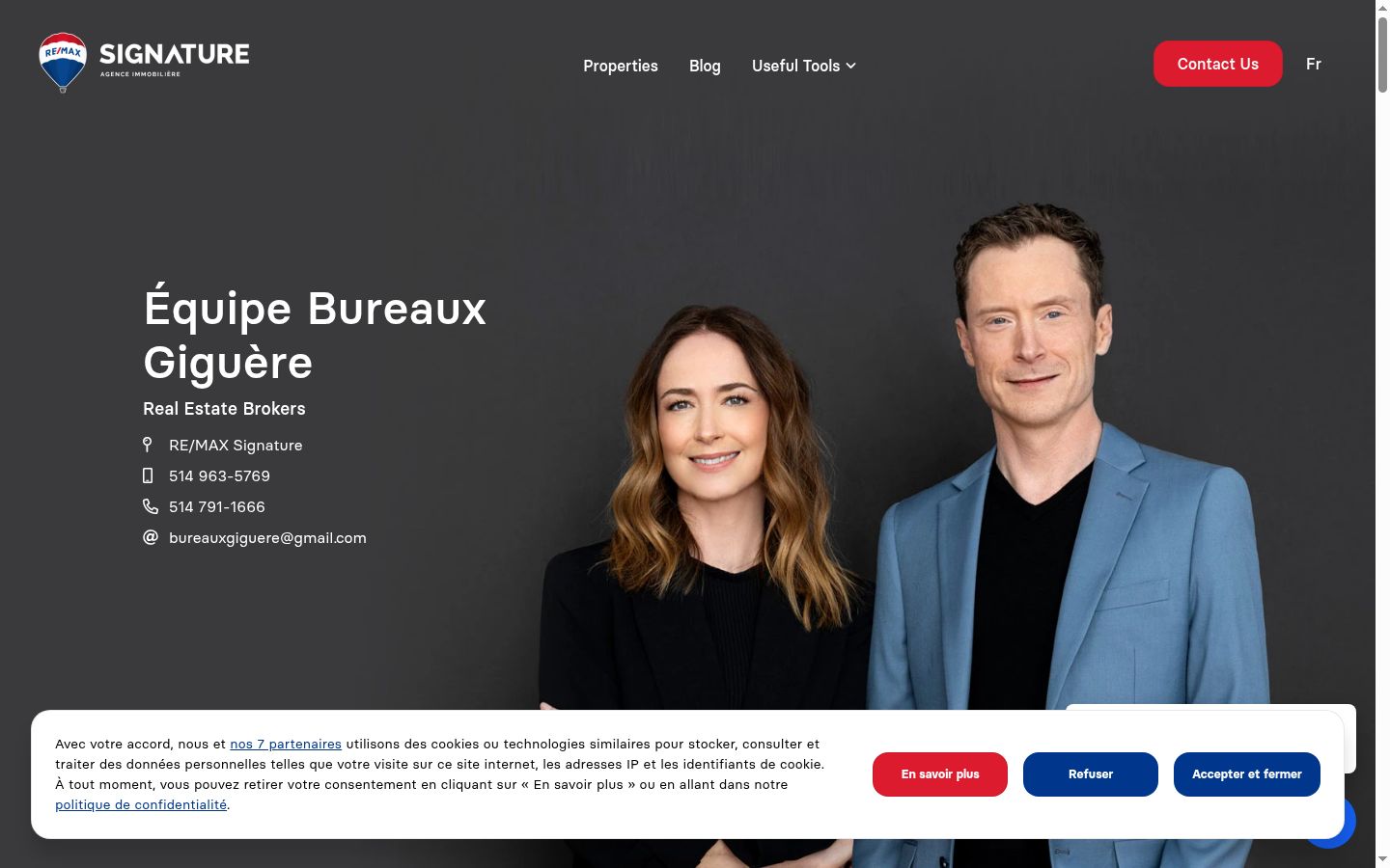 Screenshot of the consent banner shown before any interaction